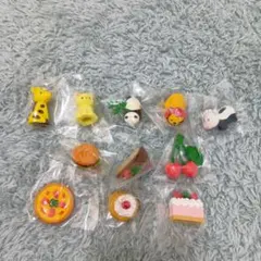 動物・食べ物デザイン消しゴム11個セット