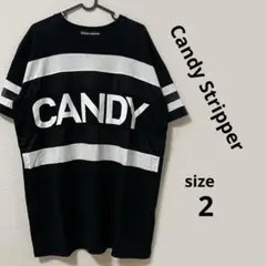 Candy Stripper メッシュロゴ ビッグTシャツ 黒のサムネイル