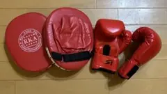 RKA 赤 パンチングミット ボクシンググローブ セット