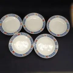 昭和レトロ　有田焼　12cm丸皿 5枚セット