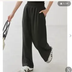 【美品】AMERICAN HOLIC スウェットワイドパンツ M　ブラック