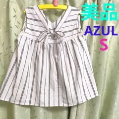 【美品】AZUL ノースリーブ トップス ストライプ リボン