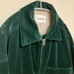 monkey time コーデュロイジャケットフロントジップ　グリーン　サイズL