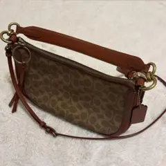 コーチ COACH ハンドバッグ ショルダーバッグ ロゴ 総柄茶 ブラウン 
