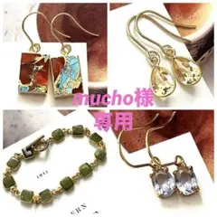 mucho様専用1点作品☆ 枠コッパーターコイズ×カーネリアンピアス