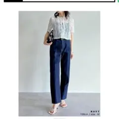 バックベンツストレートリサイクルデニム　リエディ　スリット