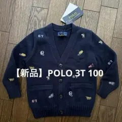 【新品•タグ付き】POLO カーディガン 100(3T)ネイビー