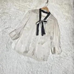 『DOLCE & GABBANA』(44) シルク 長袖シャツ/ブラウス