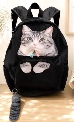 み*な様 サバ白猫　人気 猫リュック　新品　高機能リュック　お揃いしっぽ付き　大