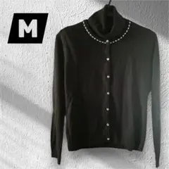 【新品・未使用】ビジュー付きカーディガン＋タートルネック半袖ニット　2点セット