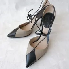 GIORGIO ARMANI パンプス バイカラー レースアップ アルマーニ36のサムネイル