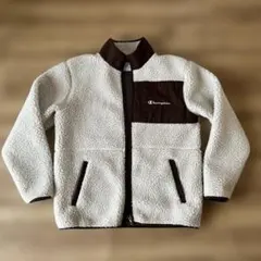 Champion フリースジャケット アイボリー/ブラウン　メンズL