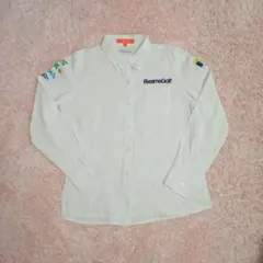 ビームスゴルフ レディース 長袖 ポロシャツ Lサイズ ホワイト 企業ロゴ