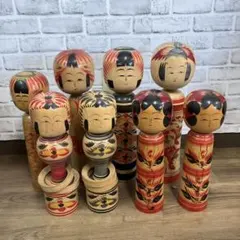 2F 【8体セット】伝統工芸品 こけし まとめ売り 鳴子系 昭和レトロ