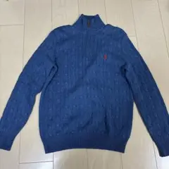 Polo by Ralph Lauren ケーブルニットセーター S 青