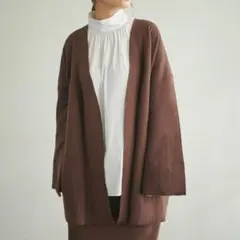 #Newans ダブルフェイスニットショートコート 茶色 サイズ1*JD46