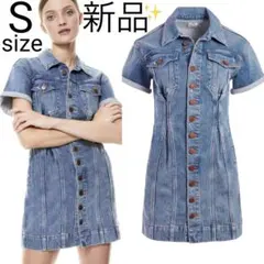 ALICE＋OLIVIA ワンピース デニム ミニ スカート 半袖 ALICE + OLIVIA JEANS デニムミニワンピース - メルカリ