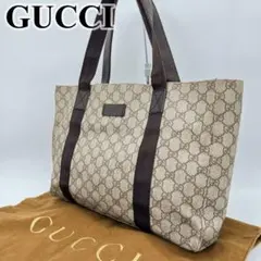 GUCCI トートバッグ 肩掛け GGスプリーム PVC 男女可能 A4収納可能