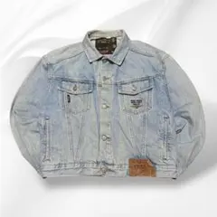 90s 短丈 ボックスシルエット デニムジャケットL ワイド ドロップショルダー