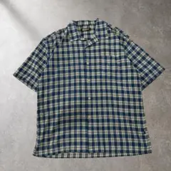90s BENETTON 半袖シャツ チェック柄 オープンカラー メンズのサムネイル