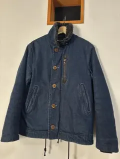 BLUE BLUE 加工 デニム N-1 デッキ ジャケット インディゴ ファー