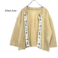 Eimee Law　ロゴテープメッシュカーデ　ライトベージュ　エイミーロウのサムネイル