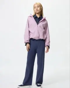 UNIQLO ウォッシャブルニットケーブルパンツ　Sサイズ BLUE