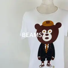 美品 BEAMST ワンダフルベアTシャツ ホワイト 【012】