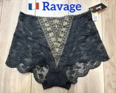 【Ravage'】　黒 総レース ショーツ Lサイズ インポート下着