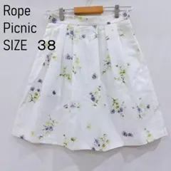 Rope Picnic　ロペピクニック　花柄　Aライン　台形　スカート　サイズM