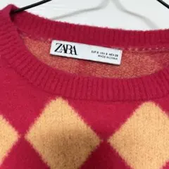 ZARA アーガイル柄 クロップド丈 ニット セーター