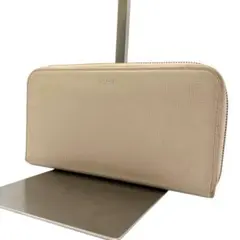 美品　BALLY　バリー　ラウンドファスナー　長財布　レザー　ベージュのサムネイル