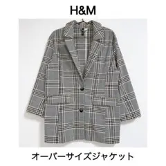 H&M エイチアンドエム オーバーサイズジャケット ブラックチェック