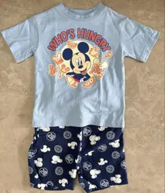 ミッキー 子供服 90cm 水色×紺 夏服のサムネイル