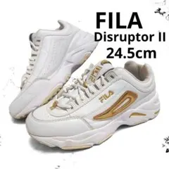 【限定カラー】FILAフィラ★ディスラプター II24.5cmホワイト＆ゴールドのサムネイル