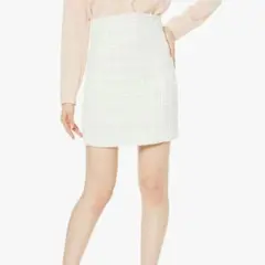 ツイード ミニスカート ホワイト snidel スナイデル