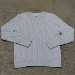 コットンカシミヤ ケーブル セーター L