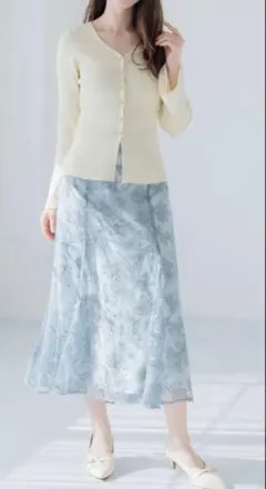 ミッシュマッシュ　ラメフラワー刺繍スカートのサムネイル