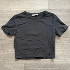 ZARA ダークグレー 半袖 Tシャツ クロップド丈のサムネイル