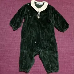 familiar 襟付きロンパース ダークグリーン