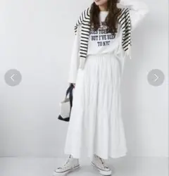 レリューム コットンタイプライターシャーリングスカート