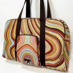 【極美品】Paul Smith ボストンバッグ マルチカラーストライプ 大容量