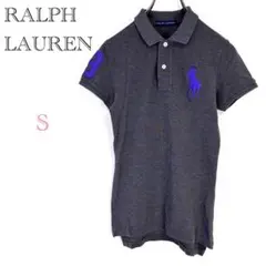 ▼ラルフローレン【S】ポロシャツ 刺繍ロゴ 襟付き半袖トップス 綿混合 定番