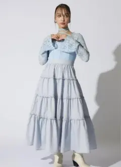 レーストップコンビフレアワンピース　リエンダ　rienda