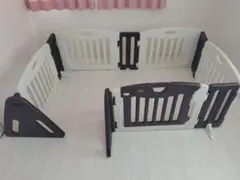 日本育児 キッズランド2way ショコラ　ベビーサークル パーテーション①