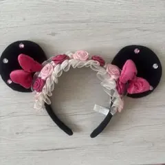 ディズニー ミニー カチューシャ 薔薇 花フリル