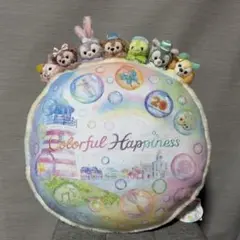 ダッフィーアンドフレンズ 20周年 カラフルハピネス クッション