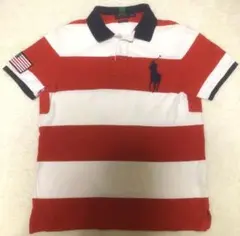 ポロラルフローレン　ポロシャツ　ビッグポニー刺繍　星条旗　ボーダー　ラガーシャツ