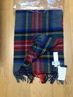 大人気 新品未使用 ジョンストンズウールカシミアチェック大判ストール