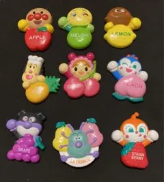 アンパンマン　マグネット　9個セット　ガチャ　くっつくんです　知育　フルーツ